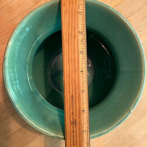 Vintage McCoy cuspidor spittoon planter green grape lattice pattern. - Picture 2 of 3